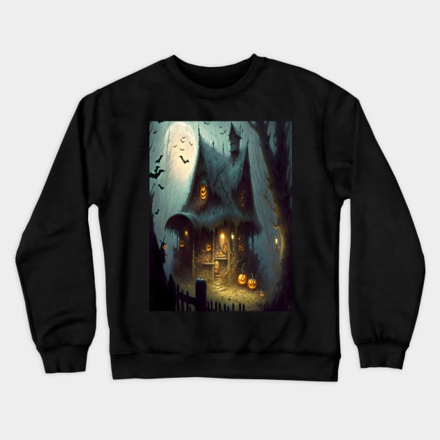 Halloween Witch House Crewneck Sweatshirt by adorcharm